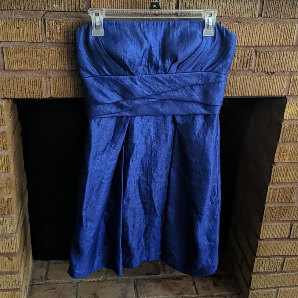 Max and Cleo Sapphire Blue Strapless Dress